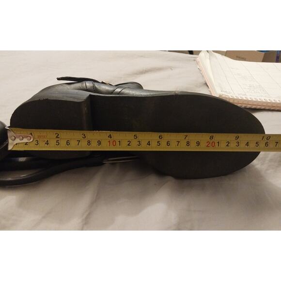 Steve Madden Tarra Black Leather Ankle Boots Women’s 9 Moto Buckle With Side Zip - Picture 6 of 11